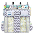 Accmor Changing Table Diaper Organizer, Hanging Diaper Caddy Organizer Stacker for Cribs Changing Table Playard Wall Baby Essentials Storage, Stripe - style: Double Enlarged-Stripe