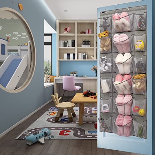 Over The Door Hanging Shoe Rack Organizer 18 Pockets Organizer with 6 Extra Large Mesh Pockets for Shoe Holder Storage (18 Pockets) - color: 18 Pockets