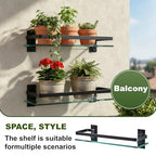AIJALY 2 Pack Bathroom Glass Shelf, 15.7 Inches Black Bathroom Shower Glass Shelf Wall-Mounted, Metal Storage Floating Kitchen Shelf - color: Black 2 Pack