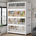 160Gal/640QT 4-Tiers Extra Large Stackable Storage Bins with Lid, Collapsible Cabinet Closet Organizer Plastic Container Box with Wheels Doors Drawers for Living Room Kitchen Office, White - size: 40Gal, style: 4Pack