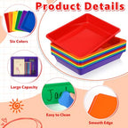 12 Pack Letter Size Flat Storage Paper Tray Organizer Bin Tray Plastic Stackable File Organizer for Classroom Library School Office Teacher Desktop Book Organization (Rainbow)