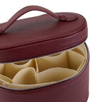 Makeup Bag Vanity Case Cosmetic Bag with Removable Divider Travel Toiletry Bag for Women Portable Make up Box Organizer, Burgundy - color: Wine