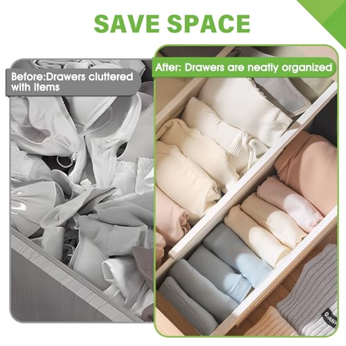 5 Pack Drawer Dividers 3.7" High Slim Organizers Expandable 14.8-25.6" Adjustable Separators for Shallow Drawers Kitchen Utensils Baby Clothes Underwear Storage-White - size: Long