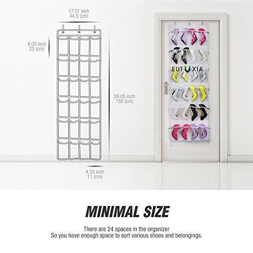 Over the Door Shoe Organizer [White/Clear] - size: 1 PK