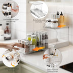 Attelite Makeup Organizer 2-Tier Makeup Storage Cosmetics Organizer with 180° Rotating Design Sturdy durable Versatile Perfume Vanity Organizer for Countertops, Bathrooms, Office Supplies,and Dressers - size: 1 pack