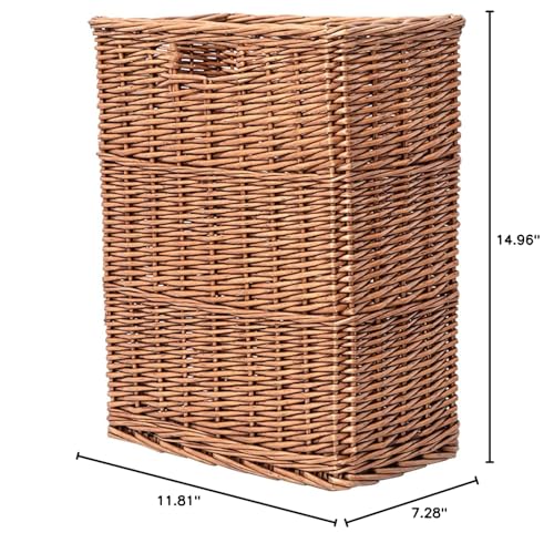 Storage Basket, 20L Slim Wicker Laundry Basket for Bedroom, Bathroom - Brown