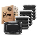 Freshware Meal Prep Containers [50 Pack] 1 Compartment Food Storage Containers with Lids, Bento Box, BPA Free, Stackable, Microwave/Dishwasher/Freezer Safe (16 oz) - size: 16OZ-50PK