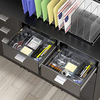 Simple Houseware Drawer Organizer Tray with 9 Adjustable Compartments, Clear - color: Clear, size: 1 Pack