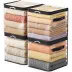 Lifewit 4 Pack Clear Clothes Storage Bags, Sweater Storage with Zipper, 18L Vinyl Foldable Moving Bags, Storage Container for Blankets Bed Sheet Sweater Yarns - size: 18L