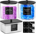 galasily 3 Pack Laundry Pods Container, Clear Laundry Room Organization Containers,Large Acrylic Detergent Powder Storage Containers Black Wooden Lids & Labels, Dryer Sheet Holder - size: 3pack