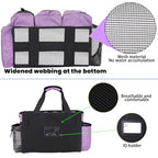 Large Cleaning Caddy Bag Built-in Sturdy Support Board, Cleaning Organizer with Detachable Divider, Cleaning Supply Tote with Adjustable Shoulder Strap&Waist Belt for Cleaners & Housekeeper - color: Purple