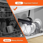 VEVOR Pan and Pot Rack, Expandable Pull Out Under Cabinet Organizer, Cookie Sheet Baking Pans tray Organization, Adjustable Wire Dividers, Steel Lid Holder for Kitchen Cabinet & Pantry Storage, 13.8"W - size: 12 inch, style: Single Tier