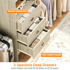 Homieasy 96 Inches Closet Organizer System, 8FT Customizable Walk In Closet Organizer with Hanging Rods, 3 Leather Handle Drawers Garment Rack, 96" L x 16" W x 75" H, Max Load 1000 LBS, White Oak - color: White Oak