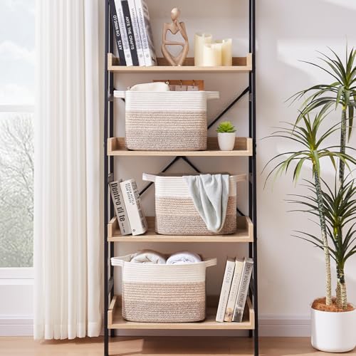 OIASKET Storage Basket for Organizing, Woven Baskets for Storage, Rectangle Decorative Baskets for Shleves, Closet, Toys, Books, Nursery Organizer Bins - Pack of 3 (Gradient Yellow, 13"x9.85"x8.7") - color: Gradient Yellow, size: 13"x9.85"x8.7"