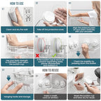 TAILI Corner-adaptive Suction Cup Shower Caddy 2 Pack, Stainless Steel Rustproof Corner Shower Shelves, Drill-Free Wall Mounted Baskets, Large Capacity Removable Suction Cup Bathroom Organizer, White - style: Corner-adaptive, White