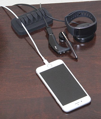 Heaviest Cable Organizer on The Market! Compact and Weighted Desktop Cord Holder and Cable Organizer, Eco-Friendly Silicone, No Bad Smell, Bundled with 4 Reusable Cable Ties! (Black) - color: Black, Standard