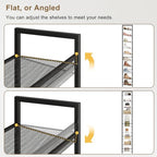 10 Tier Metal Shoe Rack, Tall Shoe Organizer Holds 40-50 Pairs, with Adjustable Flat or Angled Shelves, Shoe Storage Shelf for Closet, Entryway, Garage, Black - size: 10-Tier