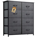 YITAHOME Dresser for Bedroom, Double Dresser with 8 Drawers, Storage Tower with Fabric Bins, Chest of Drawers for Closet & Living Room (Black Wood Grain) - color: Black Wood Grain, style: 8-Drawer