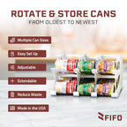 FIFO Countertop Mini Can Tracker Holds 30 Standard 10-24 Oz Can Sizes, White| Stackable & Adjustable Can Organizer for Pantry, USA Made, White - size: 1 Pack, style: 30 can