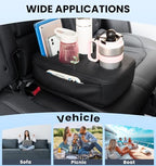 Back Seat Cup Holder for Car, PU Leather Couch Sofa Bed Boat Cup Holder Tray, Organizer for Trucks, Minivans, SUVs, RVs, Vehicles, Holds Drinks, Remote, Snacks, with Side Pockets - color: Side Pockets