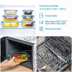 Vtopmart 8 Pack Glass Food Storage Containers with Airtight Lids, Glass Meal Prep Containers, Lunch Office Meal for Microwave, Oven, Freezer and Dishwasher, BPA Free - color: Blue