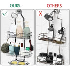 anyshwu Shower Caddy Hanging, White, Plastic, Unisex, 13 Inches Deep x 6 Inches Wide x 4 Inches High, Hanging Mount, Quick Dry, For Showers - size: Bathroom Organizer 2