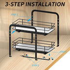 BOIVSHI Spice Rack Organizer for Cabinet, 2 Tier Pull Out Spice Organizer for Cabinet Height Adjustable Heavy Duty Metal Basket for Inside Cabinets & Pantry Closet (5.5''Wx10.5''Dx9.5''H) - size: 2 Tier,5.5''Wx10.5''Dx9.5''H