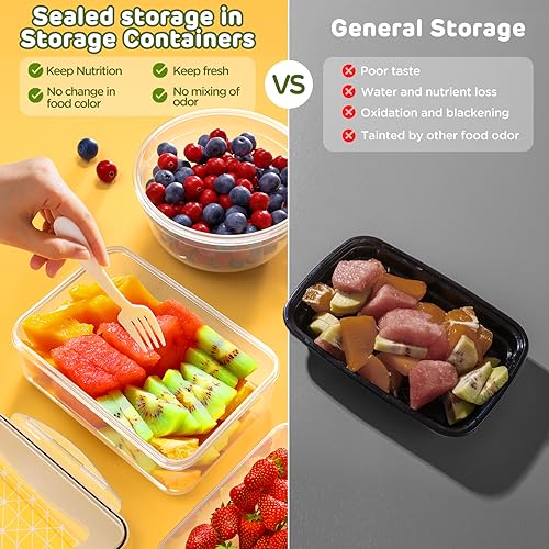JSCARES 40 PCS Food Storage Containers with Lids Airtight (20 Lids &20 Containers) - Leakproof Meal-Prep Containers for Kitchen Storage Reusable Plastic Microwave/Dishwasher Safe with Labels & Pen - color: 20 Pack