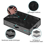 Under Bed Shoe Storage Organizer for Closet 2 Pack- Fits 32 Pairs Underbed Shoes Container Boxes Black - color: Black-32pairs, style: Regular Handle