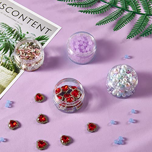 50 Pack 1 OZ Plastic Jars Round Clear Cosmetic Container with Clear Lids, Eternal Moment Slime Jars for Lotion, Cream, Ointments, Makeup, Eye shadow, Rhinestone, Samples, Pot, Travel Storage - color: Clear Lid, size: 1 Ounce