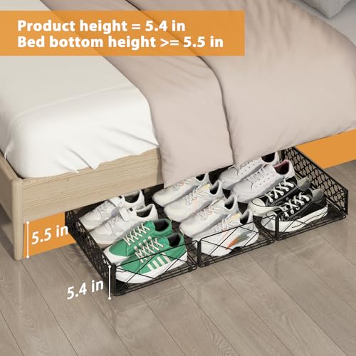 NADAMOO Large Under Bed Storage with Wheels, Low Profile Rolling Under Bed Storage Containers，Foldable Metal Under the Bed Organizer Bins for Bedroom，1 Pack - style: Pack of 1