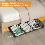 NADAMOO Large Under Bed Storage with Wheels, Low Profile Rolling Under Bed Storage Containers，Foldable Metal Under the Bed Organizer Bins for Bedroom，1 Pack - style: Pack of 1