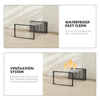 SEE SPRING Shoe Storage Boxes, White Plastic Stackable Shoe Organizer for Closet, Shoe Rack & Holder Sneaker Container, 12 Pack Black