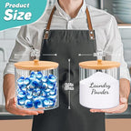 JYPS 1+1 Large-Capacity Laundry Pods Container with Bamboo Lid, Clear Acrylic Powder Detergent Containers for Pods, Scent Boosters & Powder, Laundry Room Organization decor, Storage Jars Set - size: 2-Pack