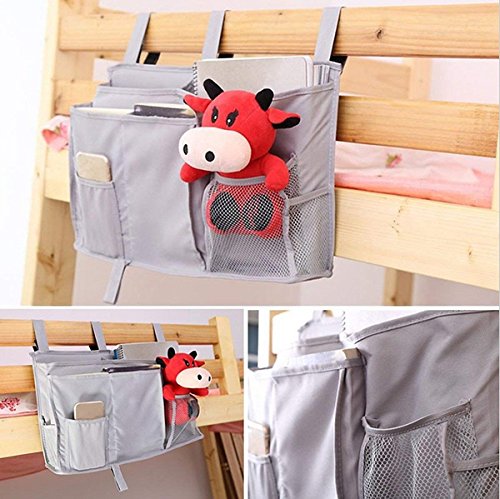 Sugaroom Bunk Bed Organizer - Bedside Storage Caddy with Pockets for College Dorm, Hospital, Baby Bed & Camp (Grey) - color: A-Grey, size: Large