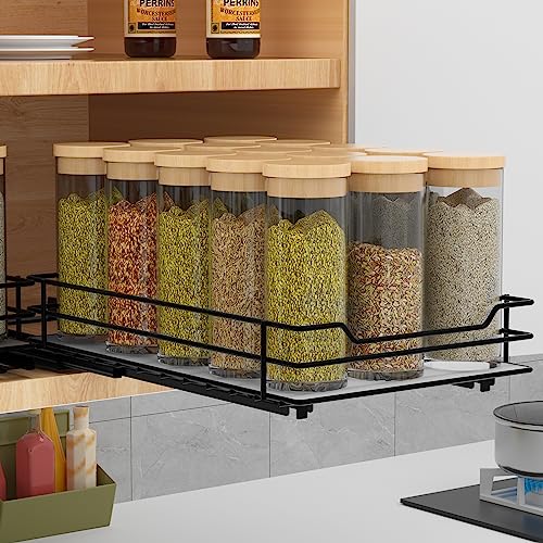 BOIVSHI Pull Out Spice Rack Organizer for Cabinet, Heavy Duty Slide Out Spice Rack Organizer for Kitchen Cabinets and Pantry, Fits Spices, Sauces, Canned Food (6.5''Wx10.5''Dx2.5''H) - size: 1 Tier,6.5''Wx10.5''Dx2.5''H