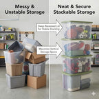 2 Pack 120 Quart Clear Container,Extra Large Plastic Storage Bin with Lid,Stackable Organizer Bins,for Closet, Bedroom, Shelving Units and Everyday Home Storage