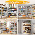 REIBII Storage Shelves, 5 Tier Adjustable Metal Garage Shelving, Storage Rack for Kitchen Storage, Basement, Garage, Pantry, Closet, Shop, Galvanized, 12" D x 28" W x 59.8" H，2020 lbs Total Capacity - size: 28"W x 12"D x 59.8"H