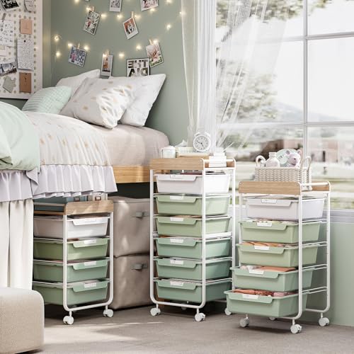 APEXCHASER Utility Cart with 5 Drawers,Rolling Storage Cart for Crafters Artists Kids Teacher Student Storage Arts Crafts & Sewing Study Supplies in Craft Room Dorm Classroom Kids Room-Green - color: Green, size: 5-Drawers
