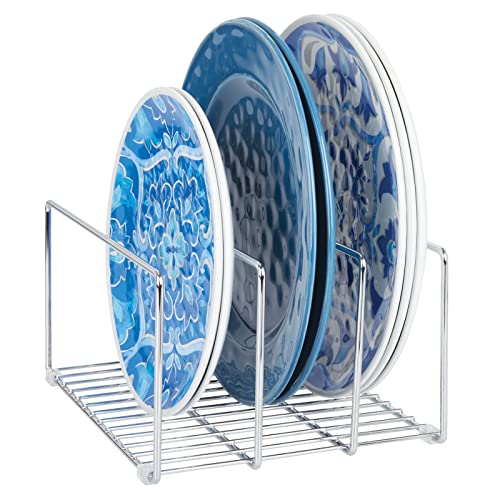 mDesign Baking Tray Rack — Wire Rack for Sorting Trays, Pans and other Cookware Items — Free-Standing Pan Stand for the Kitchen — Chrome - color: Chrome, size: 10.2 x 8.5 x 5.6