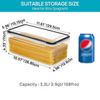 Vtopmart Airtight Food Storage Containers with Lids 8PCS Set 3.2L, Plastic Spaghetti Container for Pasta organizer, BPA Free Air Tight House Kitchen Pantry Organization