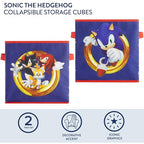 Sonic the Hedgehog Set of 2 Durable Storage Cubes with Handles, 10"x10"x10" Cubes - color: Sonic