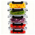 5Pack 35oz Glass Storage Containers with Lids, Airtight Glass Meal Prep Containers, BPA-Free Lunch Containers for Microwave, Oven, Freezer & Dishwasher Safe