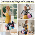 Wearable Large Cleaning Caddy Bag for Housekeeper, Clean Supply Organizer with Adjustable Shoulder, Waist & Handle Straps, Detailing Bag for Kitchen Supplies (Pink) - color: Pink