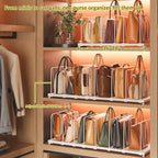 Dmevkic Extendable Purse Organizers Purse Storage. Length 16-28 in. Bag Organizer Purse Holder for Closet with 8 Adjustable Shelf Dividers Patent Pending - size: Regular Range (16–28")