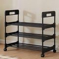 Long Storage Shoe Rack Organizer Cabinet Sturdy Shoe Shelf with Wheels Free Standing Shoe Rack for Home and Entryway 3 Tier - 23.6" W Hold 9 Pairs - size: 3 Tier - 23.6"W