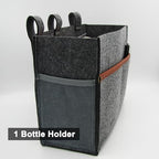 Bedside Caddy, Hanging Storage Bag, Chair Organizer Caddy, Remote, Magazine, Drink Bottle, Cell Phone Holder with Fixed Straps for Hospital Bed, Dorm Bed, Baby Stuff, Office (Grey Small)