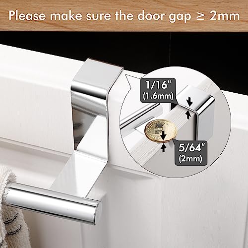 KES Over The Cabinet Door Towel Rack, Kitchen Towel Rack Over Cabinet Towel Bar Towel Holder SUS304 Stainless Steel 2 Pack Polished Steel, KTH200S26-P2 - color: Polished Steel