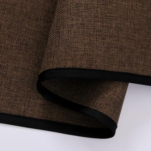 Joywell Linen Armrest Covers for Living Room Anti-Slip Sofa Arm Protector for Dogs, Cats, Armchair Slipcover for Recliner with 4 Pockets for TV Remote Control, Phone, Set of 2, Dark Brown