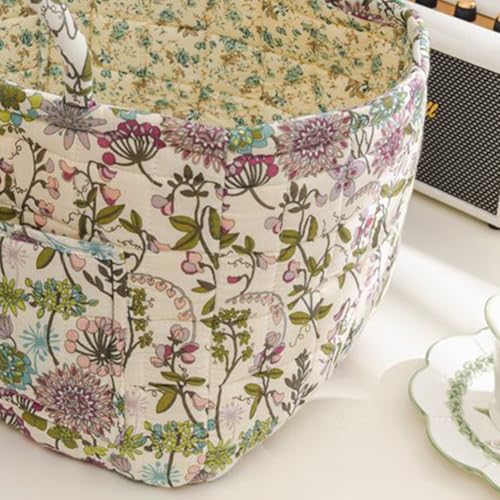 Floral Fabric Storage Basket Car Interior Storage Basket Underwear Sundries Laundry Baskets Supplies Home Organizer Bag (style 6) - color: style 6
